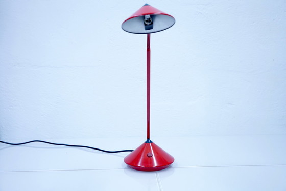 Image 1 of Red German vintage table lamp by Fischer Leuchten, 1980s