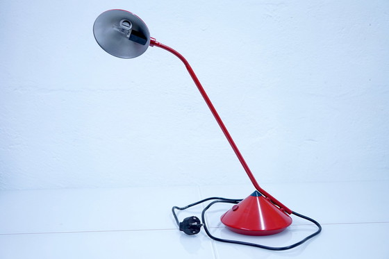 Image 1 of Red German vintage table lamp by Fischer Leuchten, 1980s
