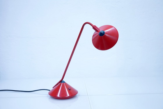 Image 1 of Red German vintage table lamp by Fischer Leuchten, 1980s