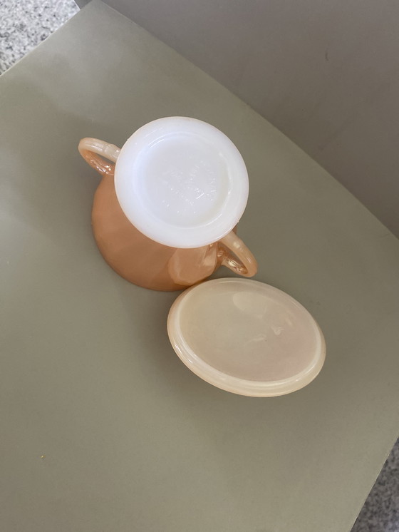 Image 1 of Anchor Hocking Peach Lustre Glazed coffee and tea service - for 6 -