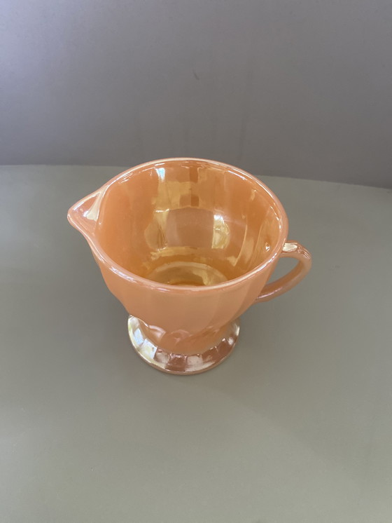 Image 1 of Anchor Hocking Peach Lustre Glazed coffee and tea service - for 6 -