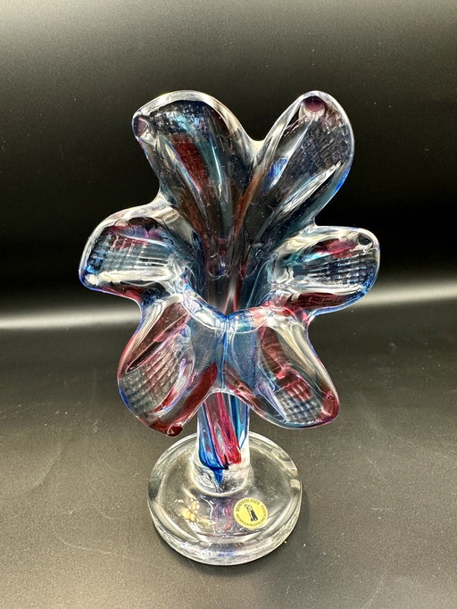 Mouth Blown Glass Solifleur Vase Germany 70s