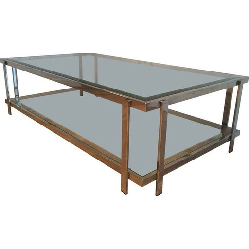 Vintage chrome coffee table, 1970