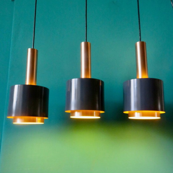 Image 1 of Lampada a sospensione vintage Doria in alluminio a 3 luci, Austria 1960