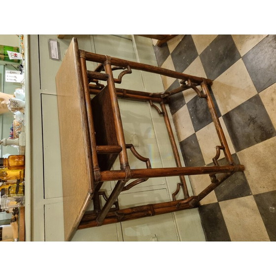 Image 1 of Vintage bamboo and oakwood console, 1920