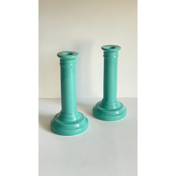 Image 1 of Pair of vintage ceramic candlesticks