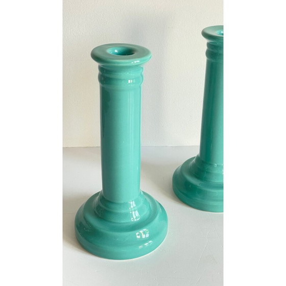 Image 1 of Pair of vintage ceramic candlesticks