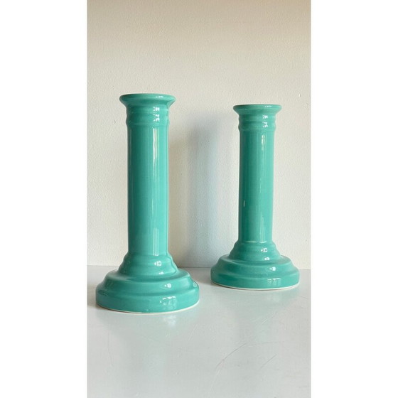 Image 1 of Pair of vintage ceramic candlesticks