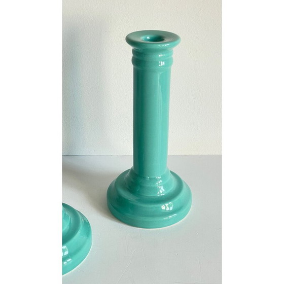 Image 1 of Pair of vintage ceramic candlesticks