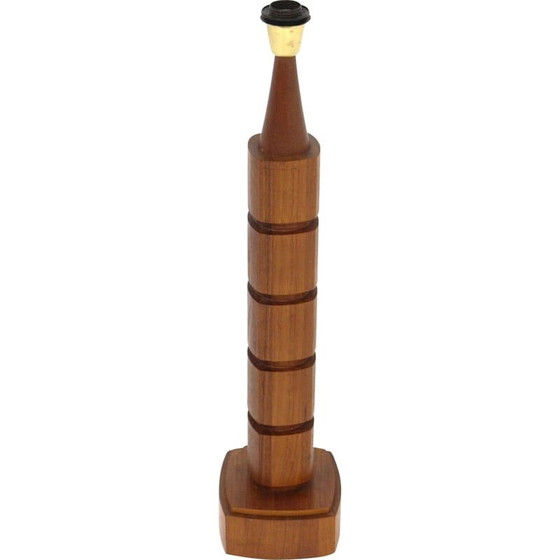Image 1 of Base per lampada da tavolo vintage in teak scandinavo, Svezia 1970