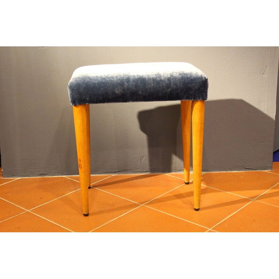 Image 1 of Vintage bench in wood and velvet, Italy 1950