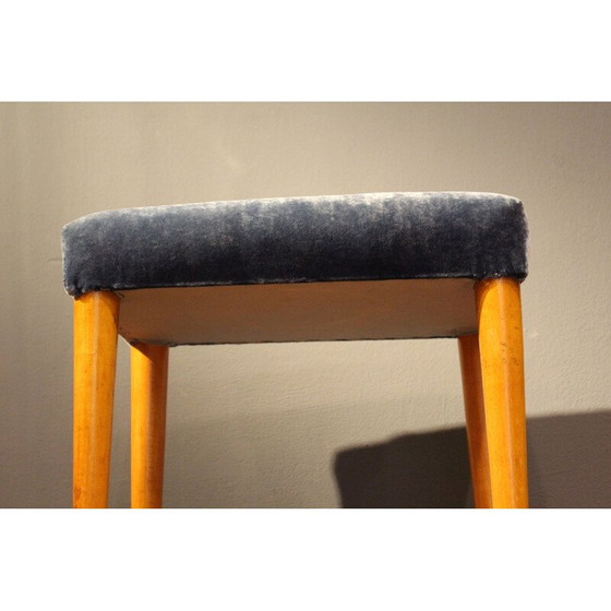 Image 1 of Vintage bench in wood and velvet, Italy 1950