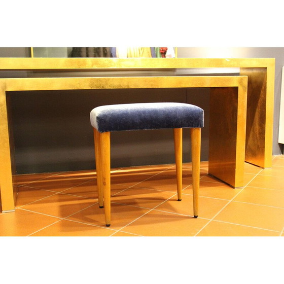 Image 1 of Vintage bench in wood and velvet, Italy 1950
