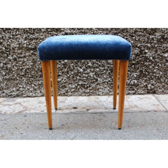 Image 1 of Vintage bench in wood and velvet, Italy 1950