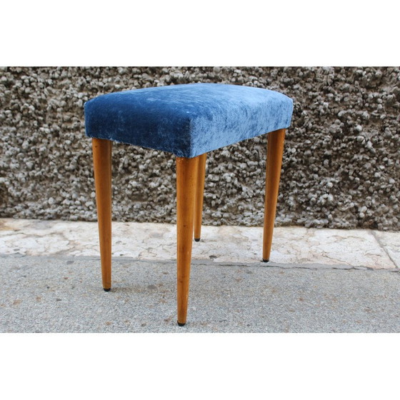 Image 1 of Vintage bench in wood and velvet, Italy 1950