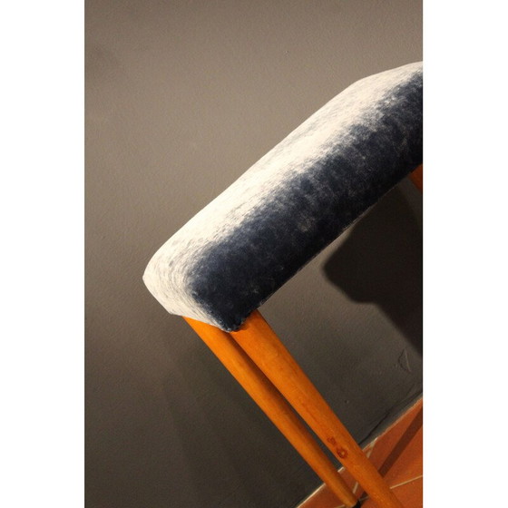 Image 1 of Vintage bench in wood and velvet, Italy 1950