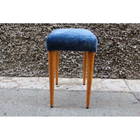 Image 1 of Vintage bench in wood and velvet, Italy 1950