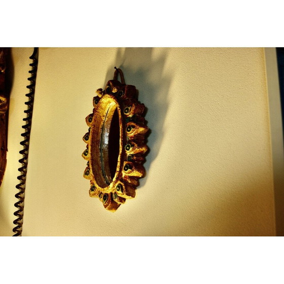 Image 1 of Vintage cabochon mirror by Georges Pelletier for La Roue Vallauris, 1950