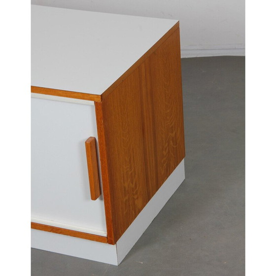 Image 1 of Vintage wood and formica chest of drawers with 2 sliding doors, 1970
