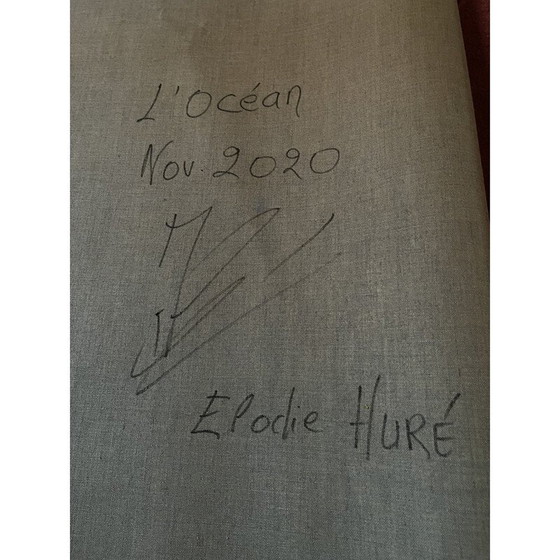 Image 1 of Vintage oil on canvas "The Ocean" by Elodie Huré