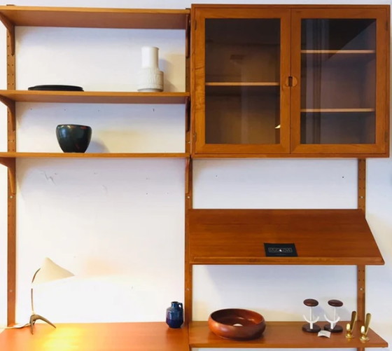 Image 1 of 60s Teak shelf wall danish design vintage 