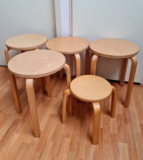 Image 1 of Frosta Ikea Stools 4 Large And 1 Small Good Condition