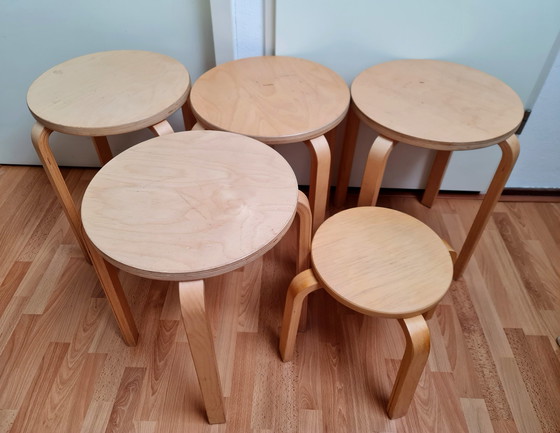 Image 1 of Frosta Ikea Stools 4 Large And 1 Small Good Condition