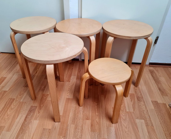 Image 1 of Frosta Ikea Stools 4 Large And 1 Small Good Condition