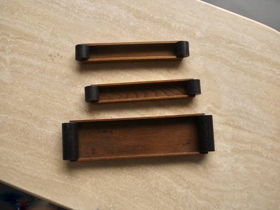 Image 1 of Haagse School wooden pen trays, 1930s, Set of 3