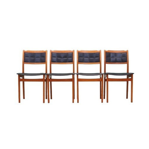 Set Of Four Beech Chairs, Danish Design, 1970S, Production: Denmark