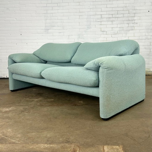 Turquoise Cassina Maralunga 2 Seat Sofa By Vico Magistretti 190