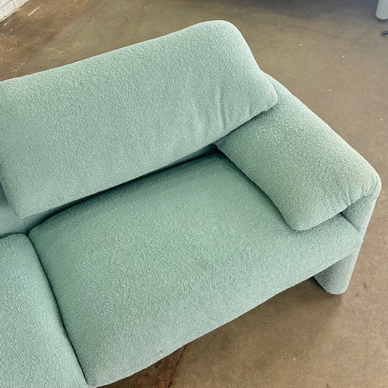 Image 1 of Turquoise Cassina Maralunga 2 Seat Sofa By Vico Magistretti 190