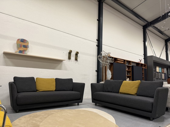 Image 1 of 2 Rolf Benz Tondo 3 Seater Sofa Set Anthracite Fabric