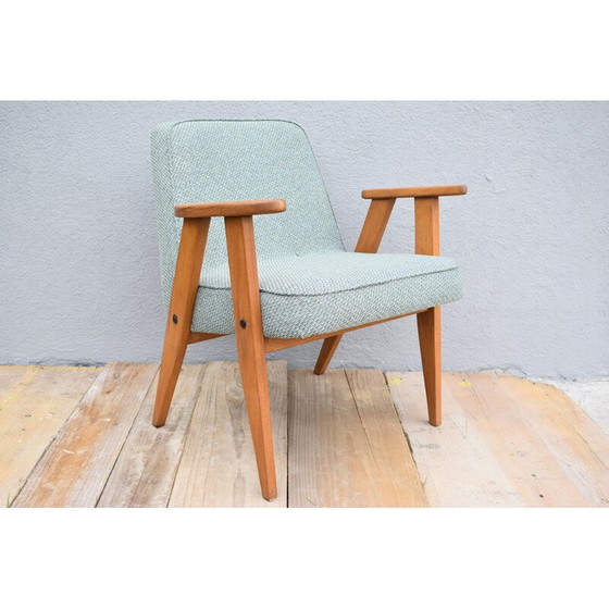 Image 1 of Armchair vintage light green by J. Chierowski for Dolnoslaska Furniture Factory Swiebodzice, Poland, 1960s