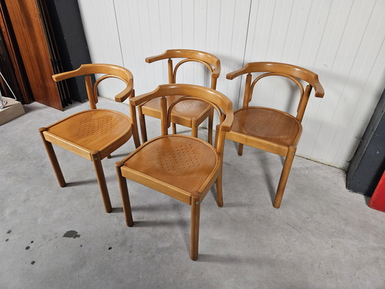 Image 1 of Vintage chairs, 4 pieces, beech