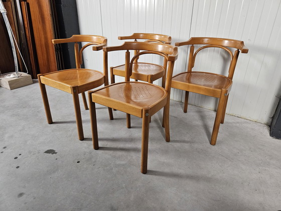 Image 1 of Vintage chairs, 4 pieces, beech