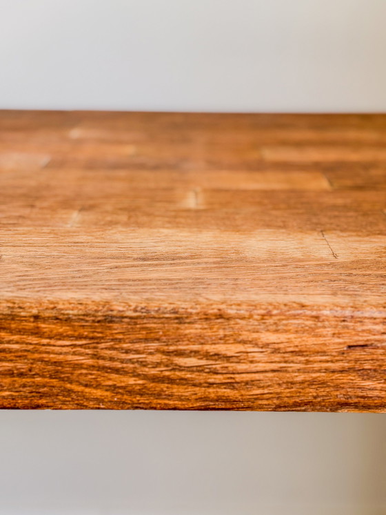 Image 1 of Solid Oak Wood Desk With Integrated Design Lamp