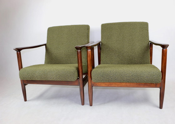 Image 1 of Gfm-142 Chair In Olive Bouclé Attributed To Edmund Homa, 1970S - Set Of 2 Armchairs