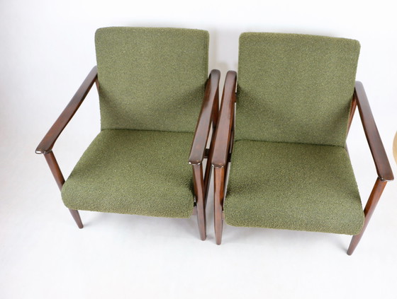 Image 1 of Gfm-142 Chair In Olive Bouclé Attributed To Edmund Homa, 1970S - Set Of 2 Armchairs