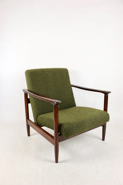 Gfm-142 Chair In Olive Bouclé Attributed To Edmund Homa, 1970S - Set Of 2 Armchairs