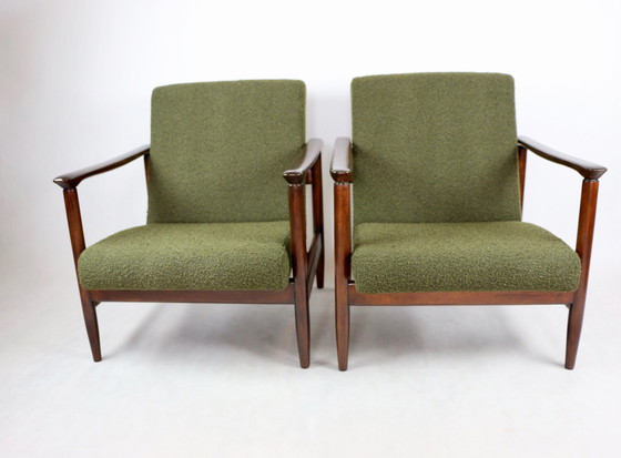 Image 1 of Gfm-142 Chair In Olive Bouclé Attributed To Edmund Homa, 1970S - Set Of 2 Armchairs