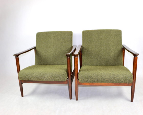 Image 1 of Gfm-142 Chair In Olive Bouclé Attributed To Edmund Homa, 1970S - Set Of 2 Armchairs