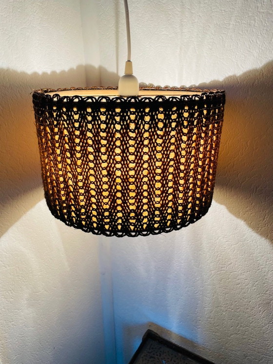 Image 1 of Lampada a sospensione vintage in corda di sisal, anni '70