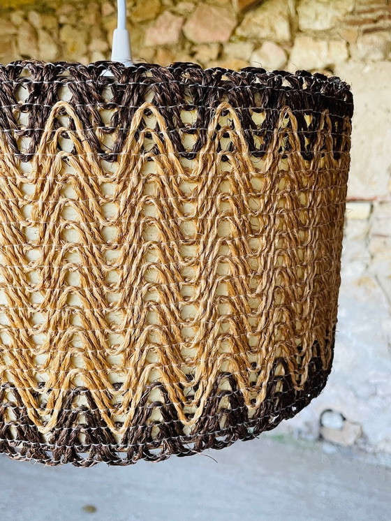 Image 1 of Lampada a sospensione vintage in corda di sisal, anni '70