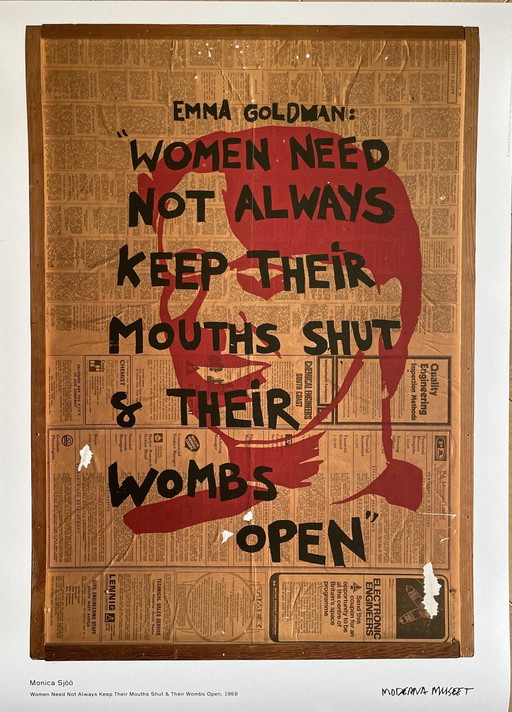 Monica Sjöö, Women Need Not Always Keep Their Mouths Shut And Their Wombs Open, Printed In Sweden