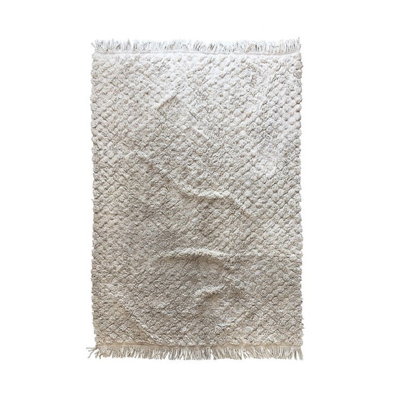 Image 1 of Tappeto vintage scandinavo in cotone bianco, 1970