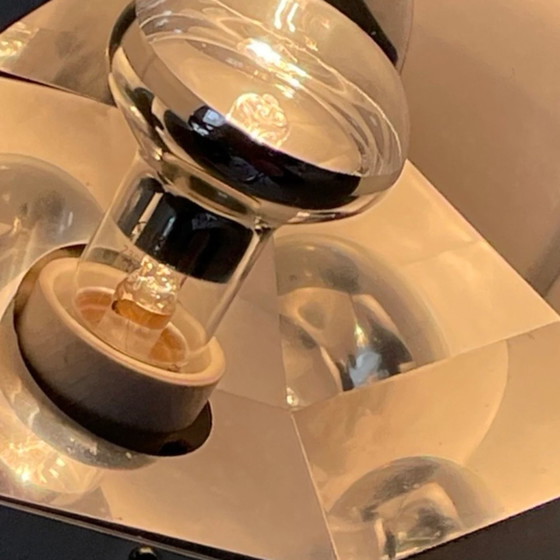 Image 1 of Falkenbergs Belysning - Vintage - Ca. 1970's - Suède - Lampe de bureau avec intérieur en miroir