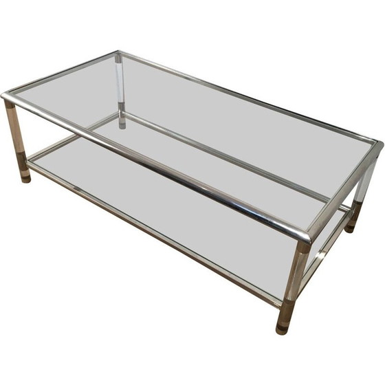 Image 1 of Tavolino da caffè vintage in cromo e plexiglass, 1970