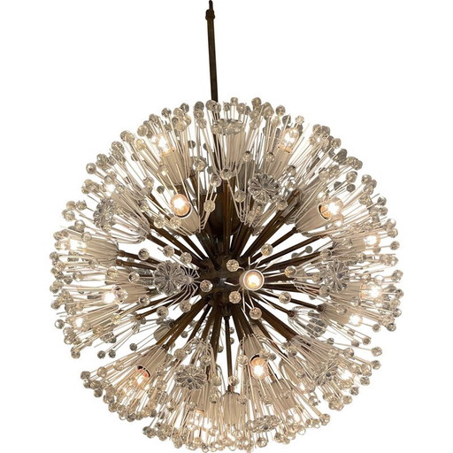 Vintage brass and glass chandelier by Emile Stejnar, Austria 1960