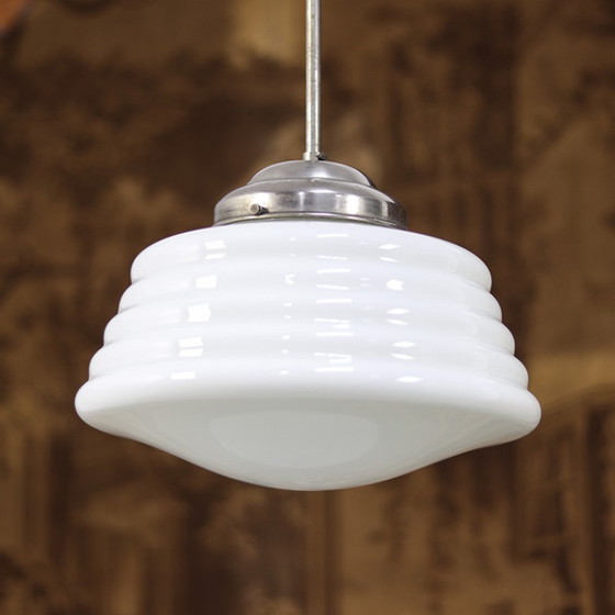 Image 1 of Art Deco Opaline Pendant Lamp